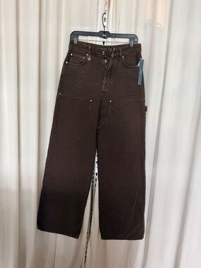 AMIRI women’s Dark Brown wide leg carpenter denim